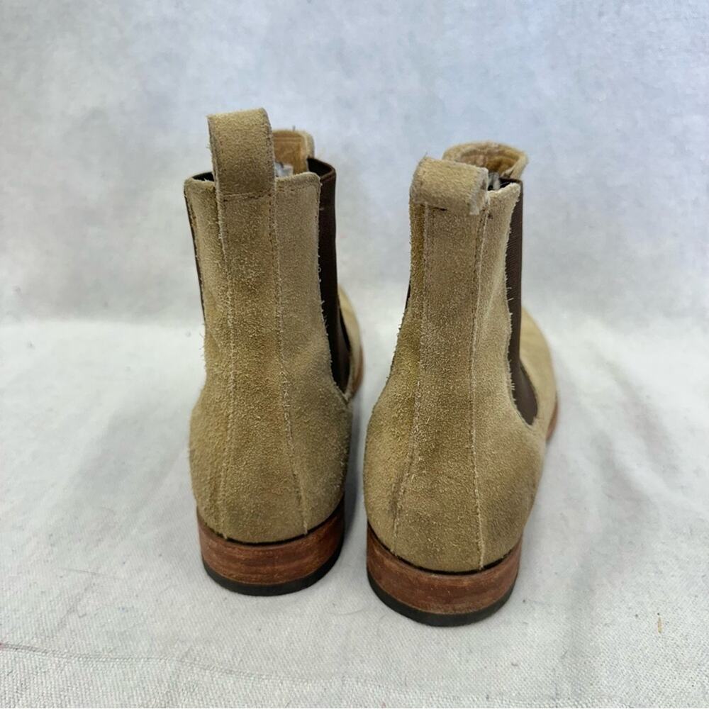 Frye tan and brown nubuck leather Chelsea boots women's size 8.5 - Picture 13 of 16